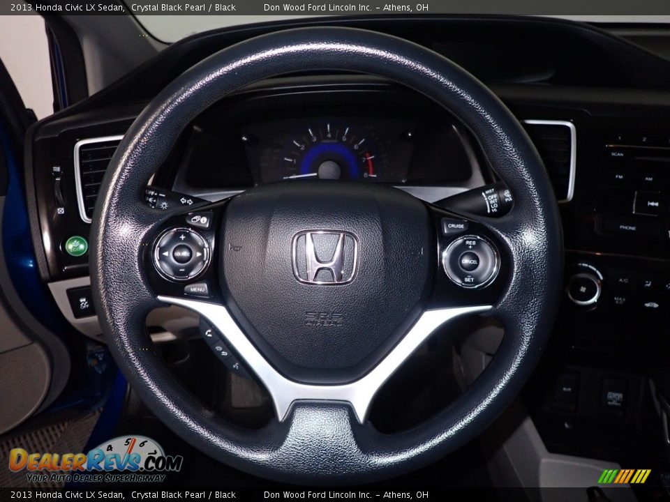2013 Honda Civic LX Sedan Crystal Black Pearl / Black Photo #25