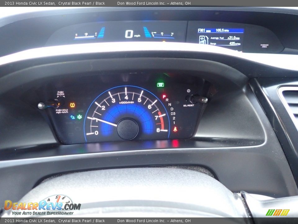2013 Honda Civic LX Sedan Crystal Black Pearl / Black Photo #26