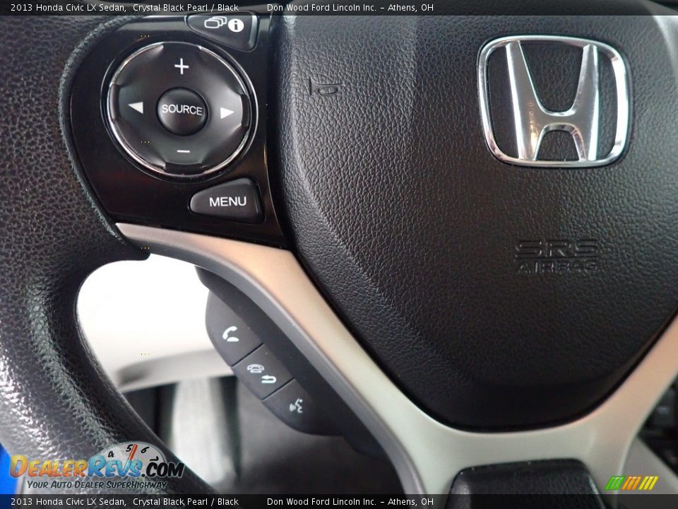 2013 Honda Civic LX Sedan Crystal Black Pearl / Black Photo #27