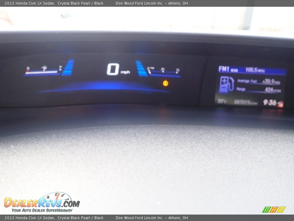 2013 Honda Civic LX Sedan Crystal Black Pearl / Black Photo #30