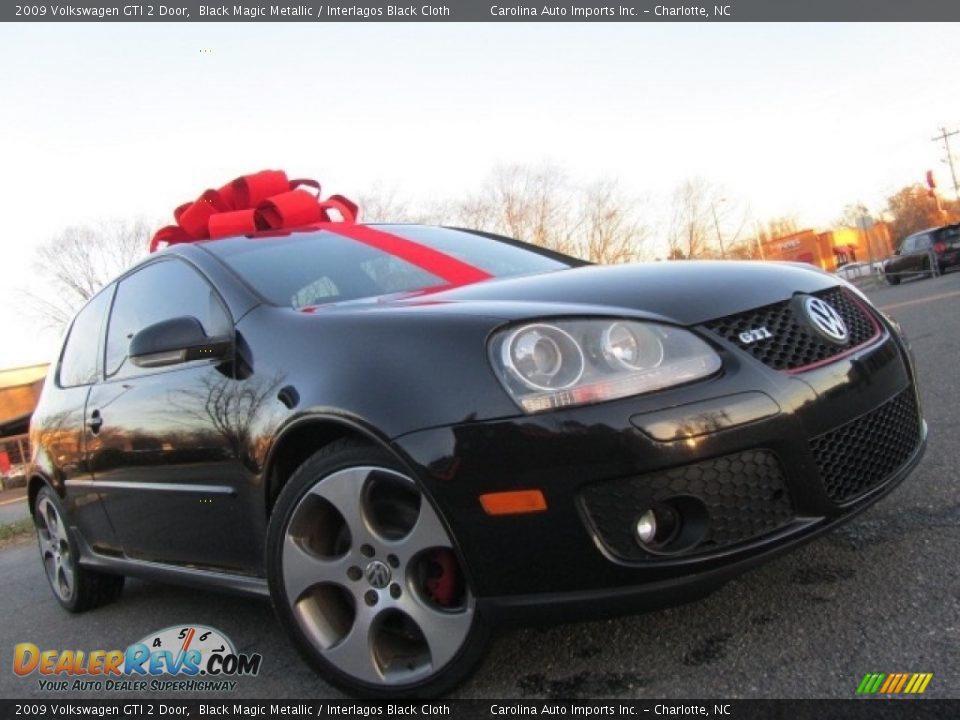 2009 Volkswagen GTI 2 Door Black Magic Metallic / Interlagos Black Cloth Photo #1