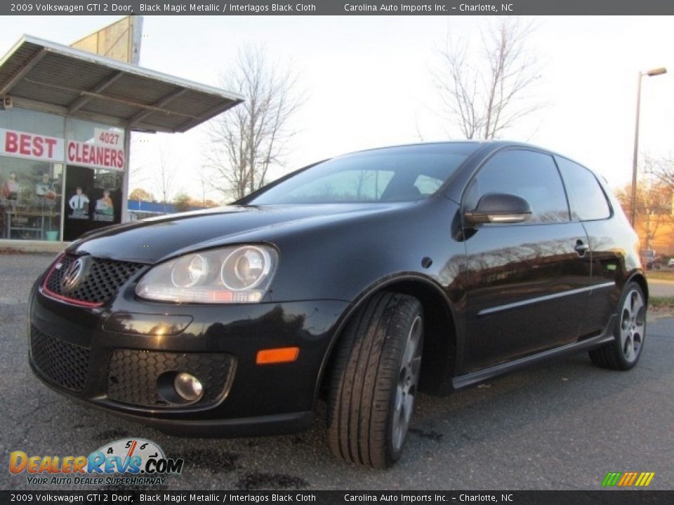 2009 Volkswagen GTI 2 Door Black Magic Metallic / Interlagos Black Cloth Photo #6