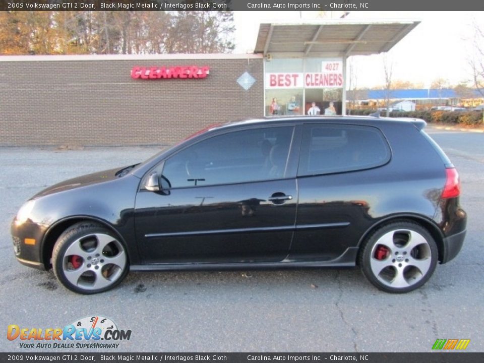 2009 Volkswagen GTI 2 Door Black Magic Metallic / Interlagos Black Cloth Photo #7