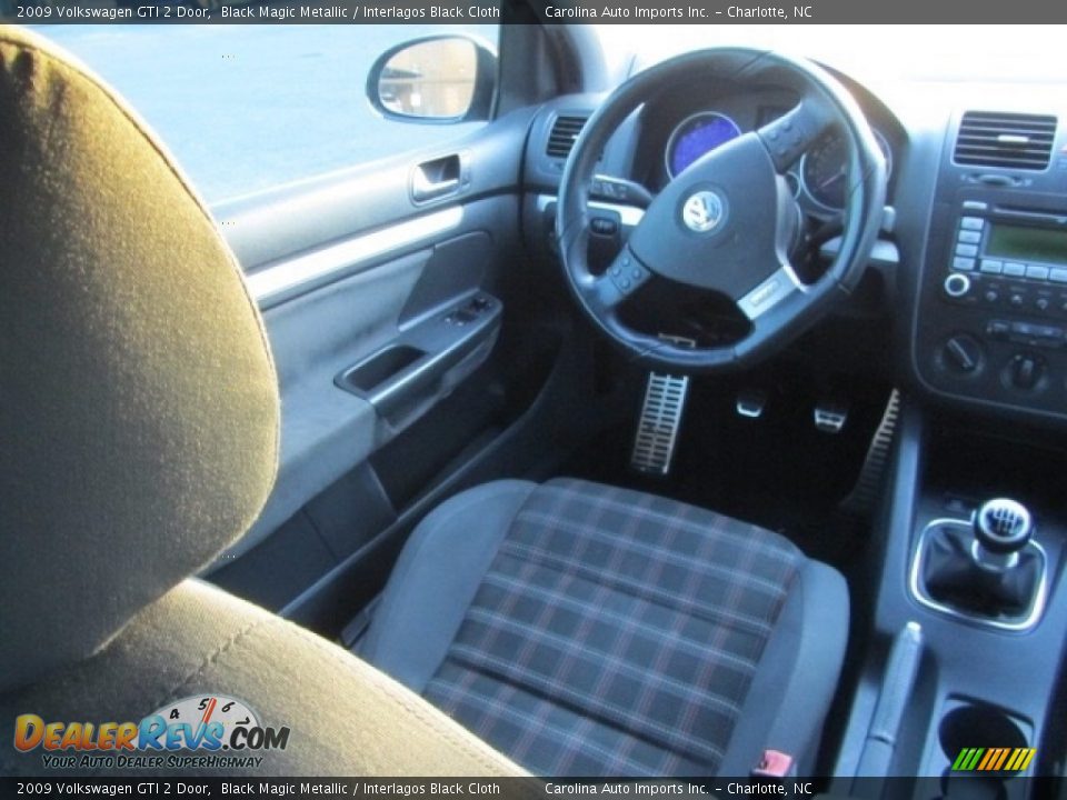 2009 Volkswagen GTI 2 Door Black Magic Metallic / Interlagos Black Cloth Photo #12