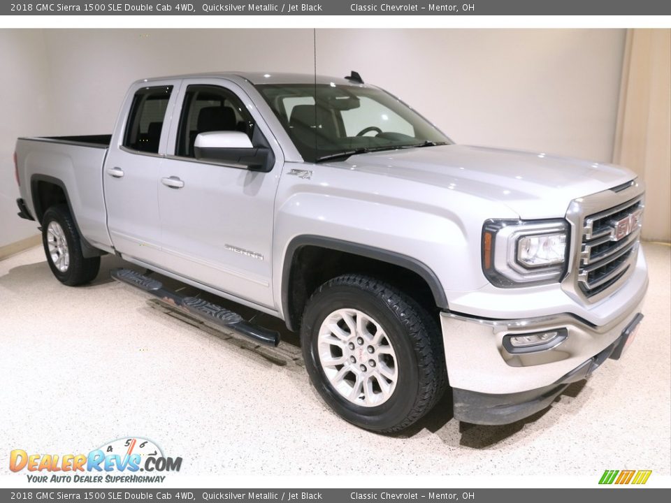 2018 GMC Sierra 1500 SLE Double Cab 4WD Quicksilver Metallic / Jet Black Photo #1