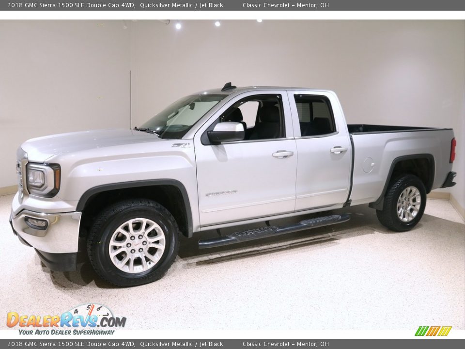 2018 GMC Sierra 1500 SLE Double Cab 4WD Quicksilver Metallic / Jet Black Photo #3