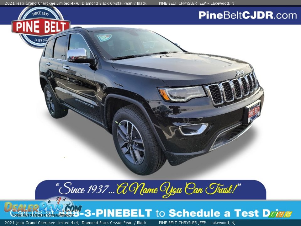 2021 Jeep Grand Cherokee Limited 4x4 Diamond Black Crystal Pearl / Black Photo #1