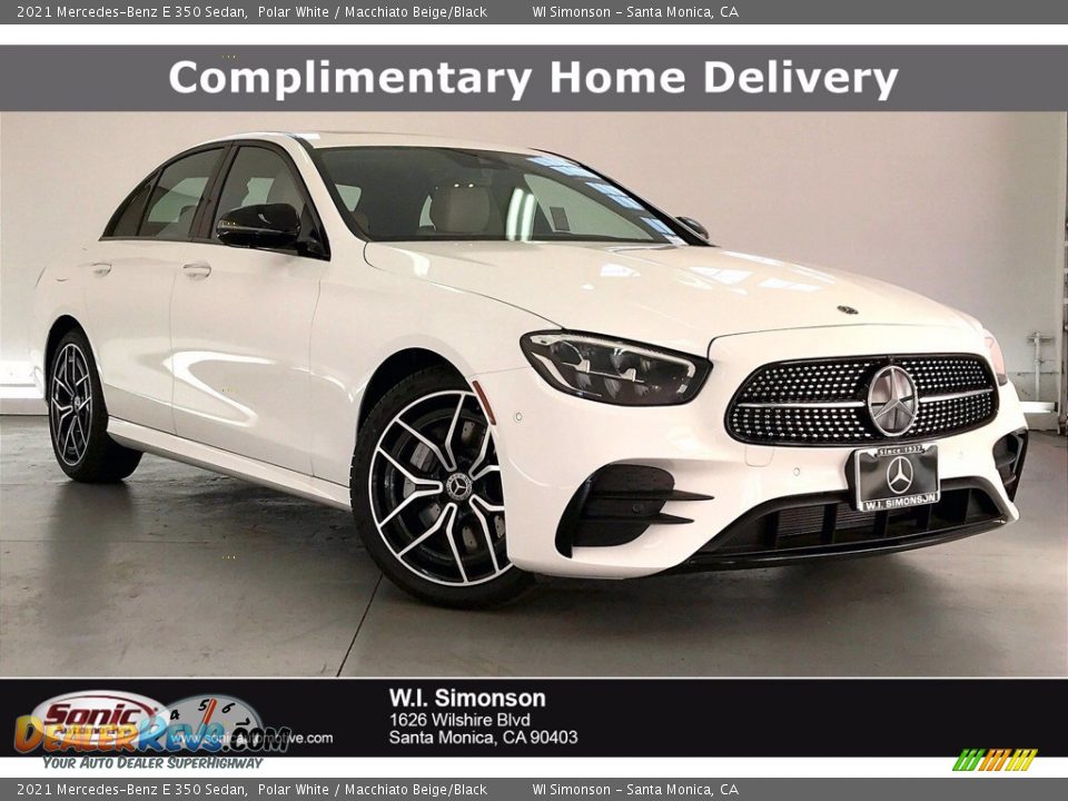 2021 Mercedes-Benz E 350 Sedan Polar White / Macchiato Beige/Black Photo #1