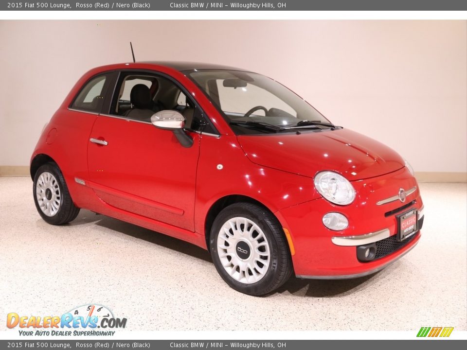 2015 Fiat 500 Lounge Rosso (Red) / Nero (Black) Photo #1