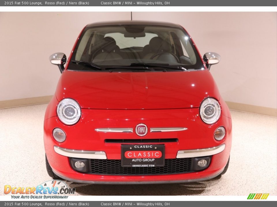 2015 Fiat 500 Lounge Rosso (Red) / Nero (Black) Photo #2