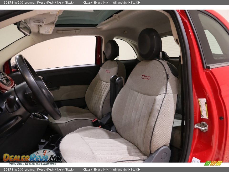 2015 Fiat 500 Lounge Rosso (Red) / Nero (Black) Photo #6