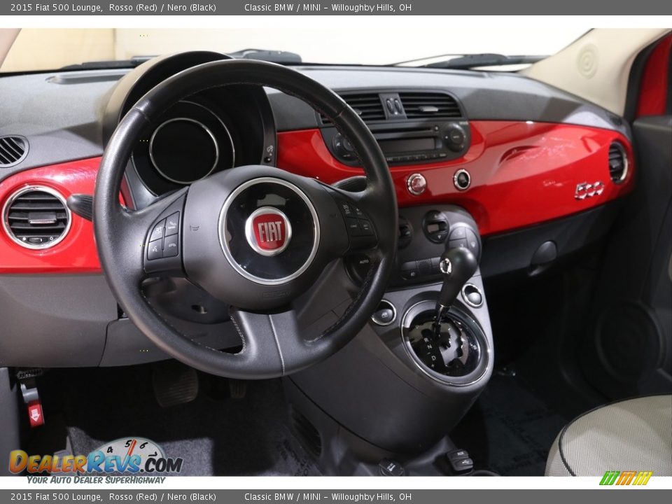2015 Fiat 500 Lounge Rosso (Red) / Nero (Black) Photo #7