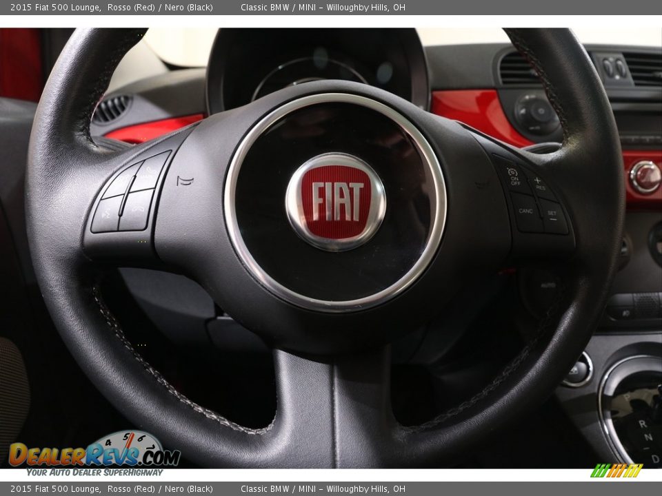 2015 Fiat 500 Lounge Rosso (Red) / Nero (Black) Photo #8