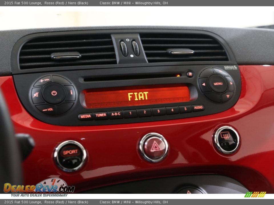 2015 Fiat 500 Lounge Rosso (Red) / Nero (Black) Photo #12