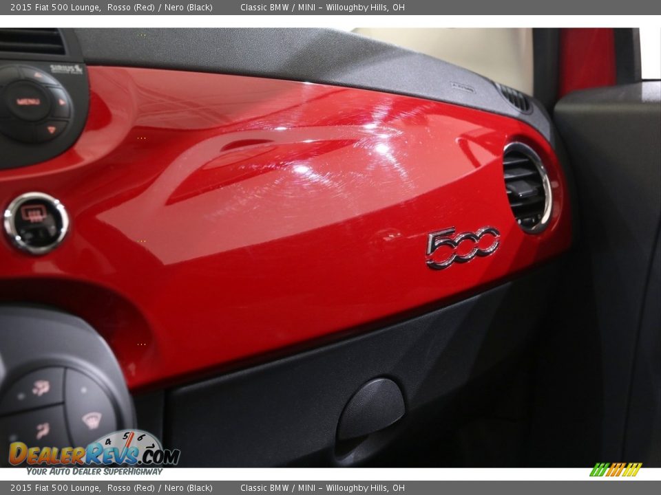 2015 Fiat 500 Lounge Rosso (Red) / Nero (Black) Photo #18