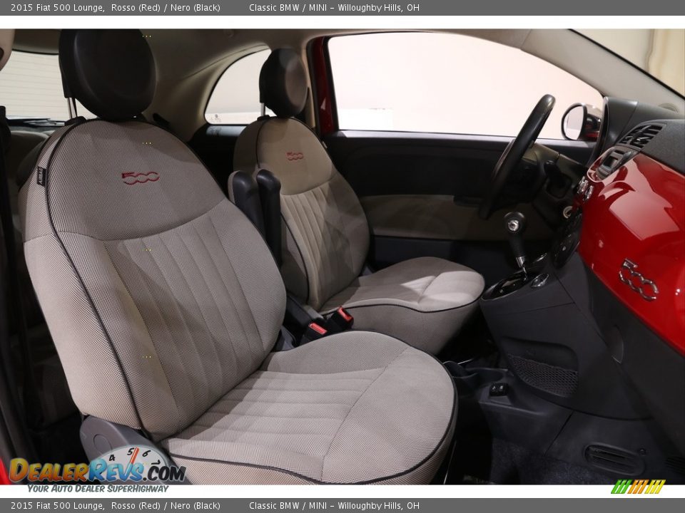 2015 Fiat 500 Lounge Rosso (Red) / Nero (Black) Photo #19