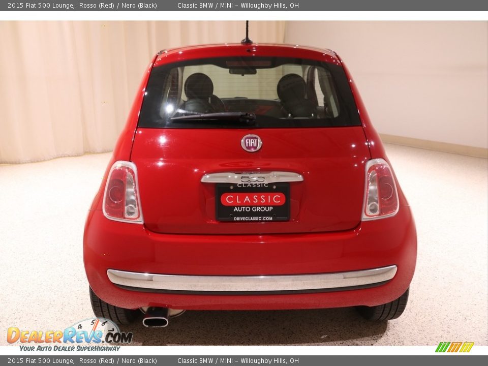 2015 Fiat 500 Lounge Rosso (Red) / Nero (Black) Photo #22