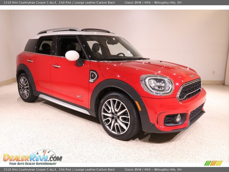 2018 Mini Countryman Cooper S ALL4 Chili Red / Lounge Leather/Carbon Black Photo #1
