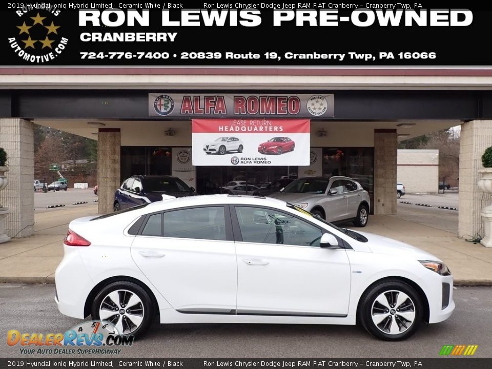 2019 Hyundai Ioniq Hybrid Limited Ceramic White / Black Photo #1