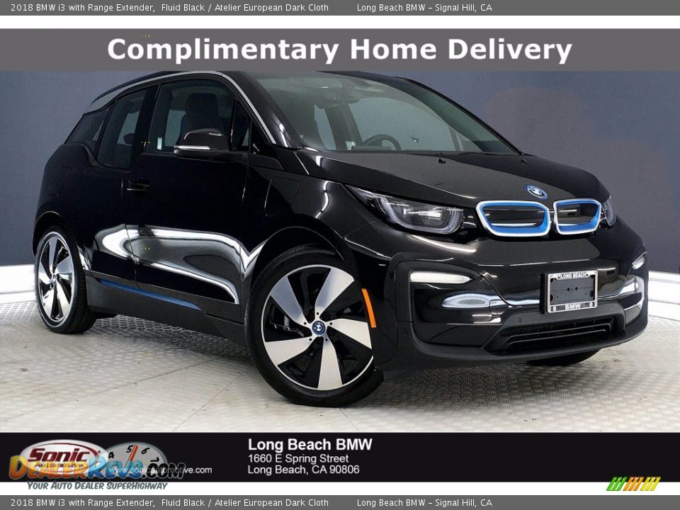 2018 BMW i3 with Range Extender Fluid Black / Atelier European Dark Cloth Photo #1