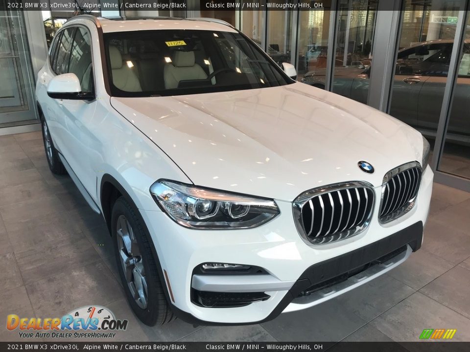 2021 BMW X3 xDrive30i Alpine White / Canberra Beige/Black Photo #1