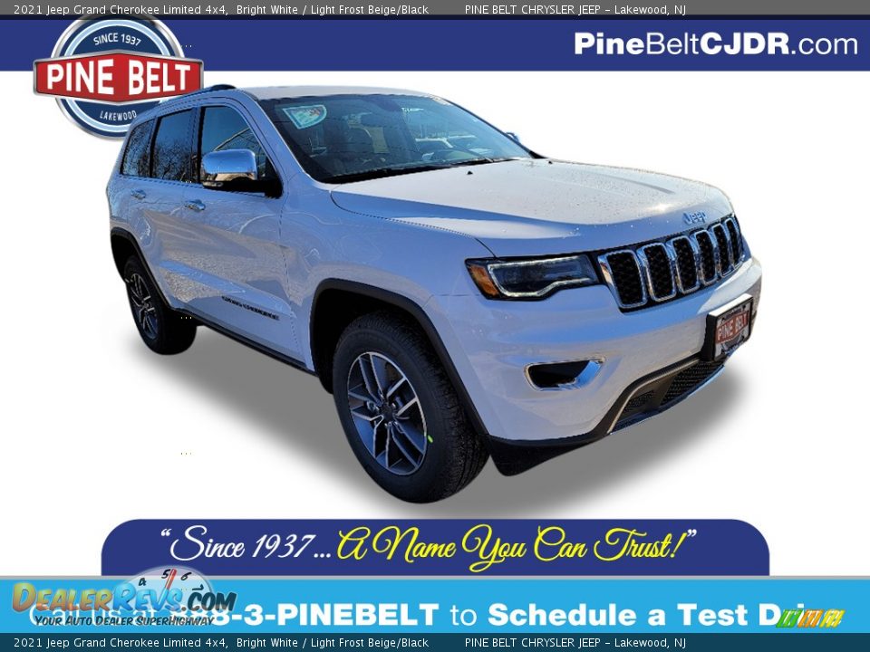 2021 Jeep Grand Cherokee Limited 4x4 Bright White / Light Frost Beige/Black Photo #1
