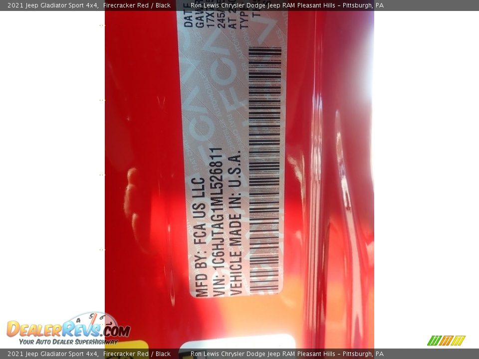 2021 Jeep Gladiator Sport 4x4 Firecracker Red / Black Photo #19