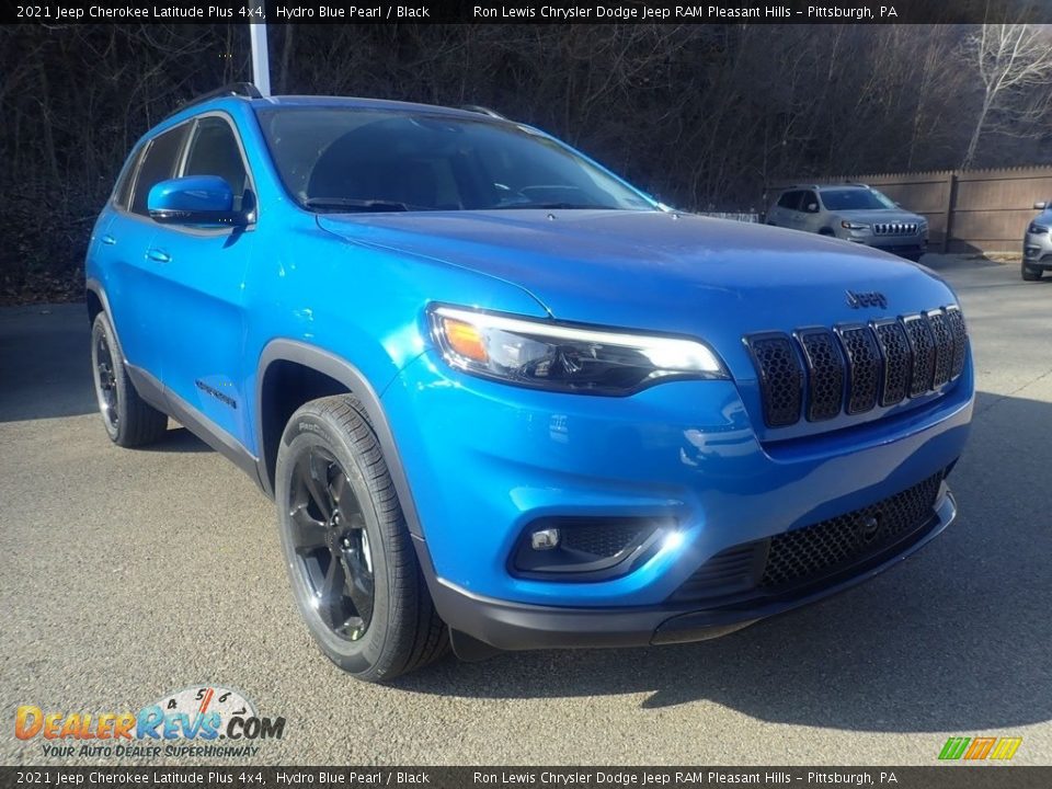 2021 Jeep Cherokee Latitude Plus 4x4 Hydro Blue Pearl / Black Photo #3