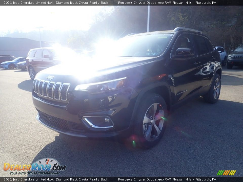 2021 Jeep Cherokee Limited 4x4 Diamond Black Crystal Pearl / Black Photo #1