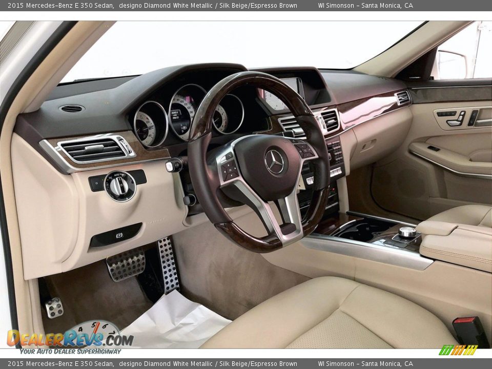 2015 Mercedes-Benz E 350 Sedan designo Diamond White Metallic / Silk Beige/Espresso Brown Photo #14