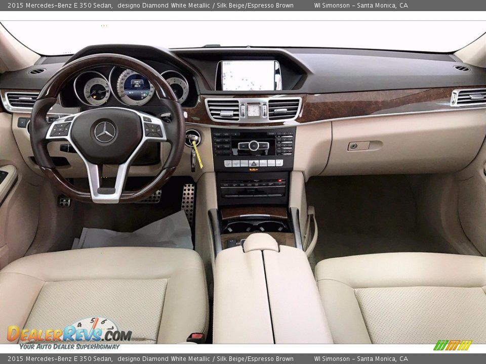 2015 Mercedes-Benz E 350 Sedan designo Diamond White Metallic / Silk Beige/Espresso Brown Photo #15