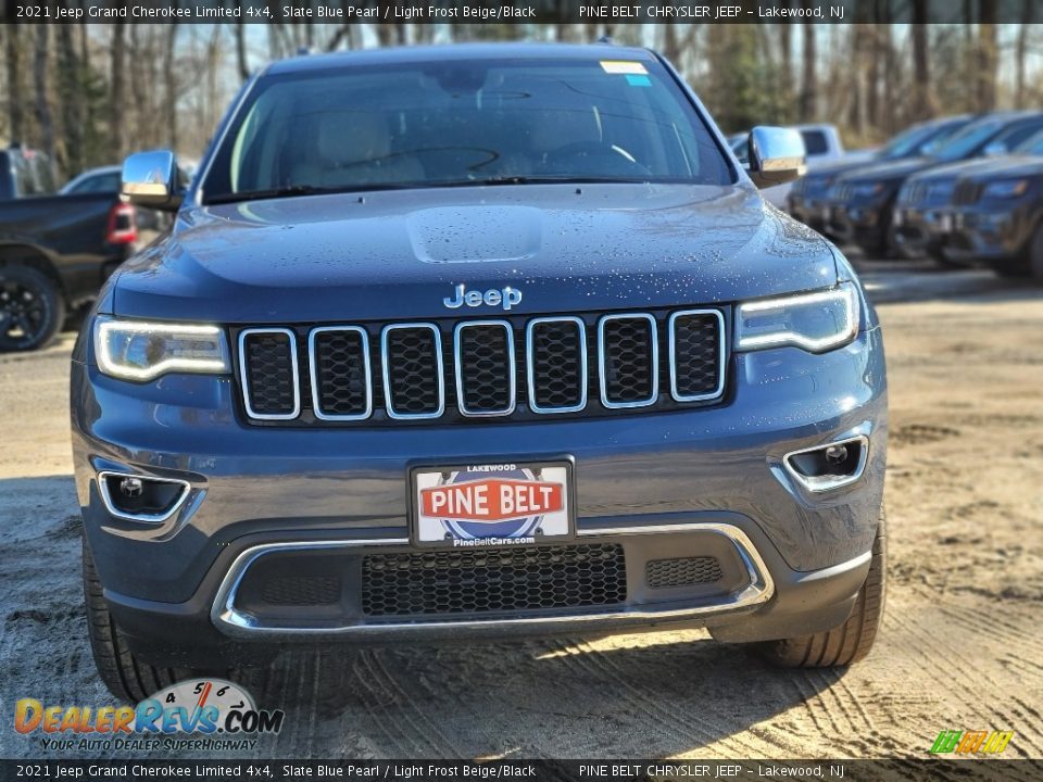 2021 Jeep Grand Cherokee Limited 4x4 Slate Blue Pearl / Light Frost Beige/Black Photo #3