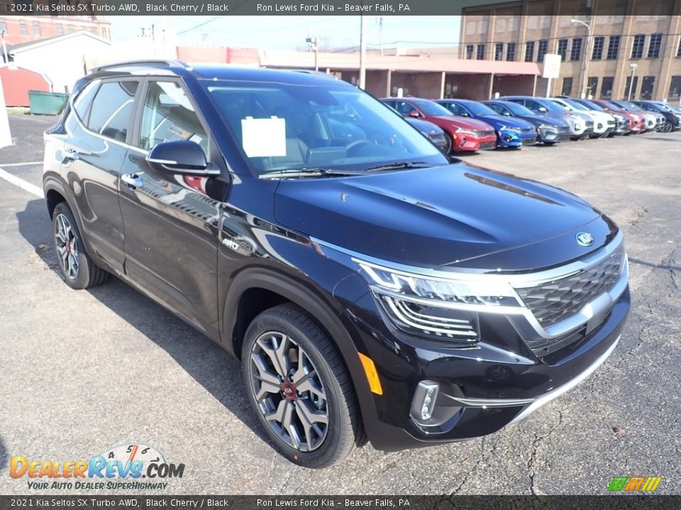 2021 Kia Seltos SX Turbo AWD Black Cherry / Black Photo #3