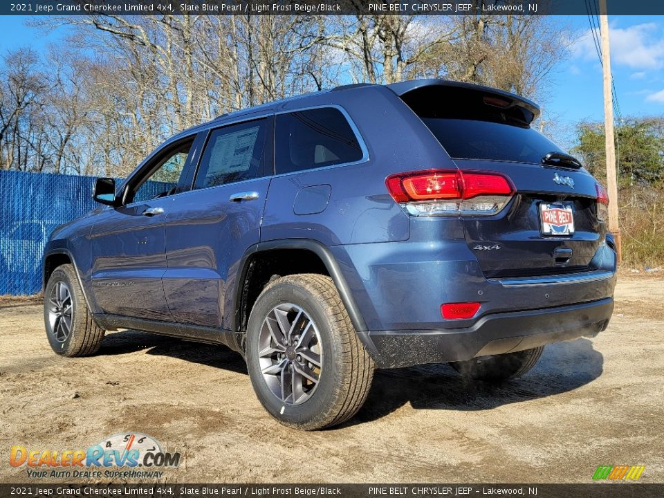 2021 Jeep Grand Cherokee Limited 4x4 Slate Blue Pearl / Light Frost Beige/Black Photo #6