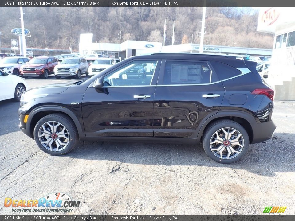2021 Kia Seltos SX Turbo AWD Black Cherry / Black Photo #6