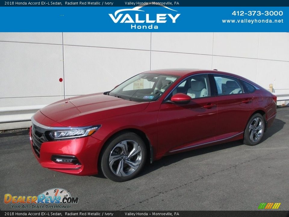 2018 Honda Accord EX-L Sedan Radiant Red Metallic / Ivory Photo #1