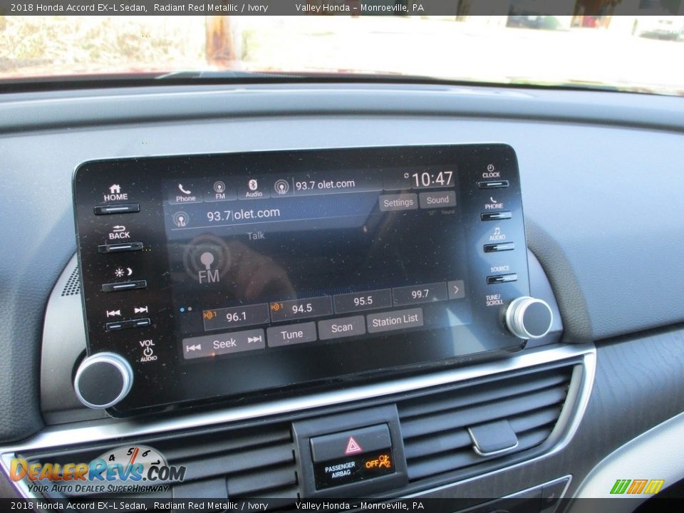 2018 Honda Accord EX-L Sedan Radiant Red Metallic / Ivory Photo #15