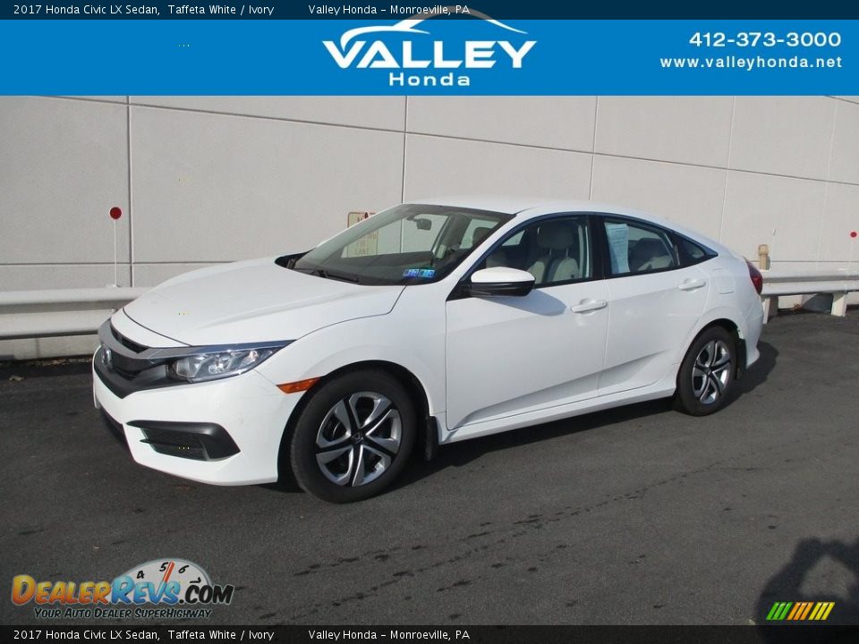 2017 Honda Civic LX Sedan Taffeta White / Ivory Photo #1