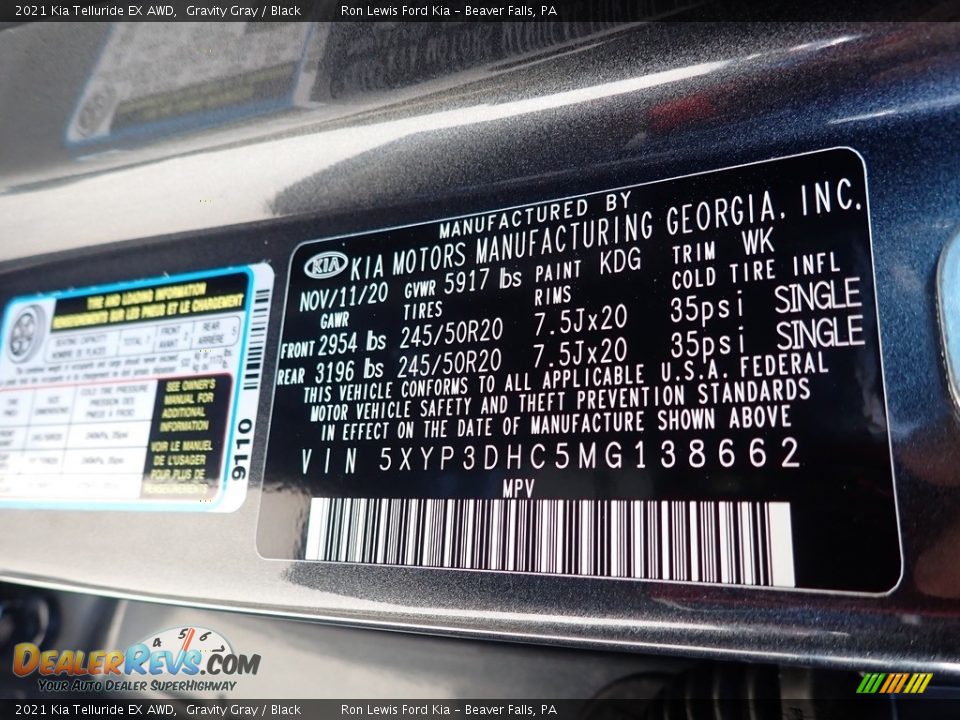 2021 Kia Telluride EX AWD Gravity Gray / Black Photo #14