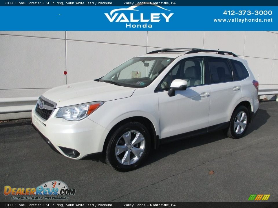 2014 Subaru Forester 2.5i Touring Satin White Pearl / Platinum Photo #1