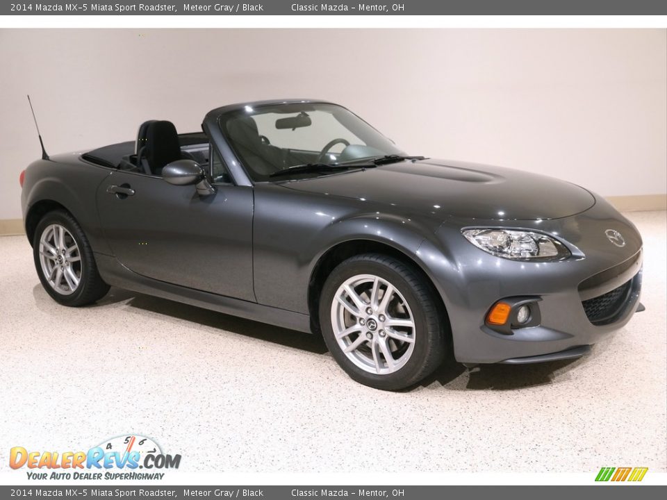 2014 Mazda MX-5 Miata Sport Roadster Meteor Gray / Black Photo #1