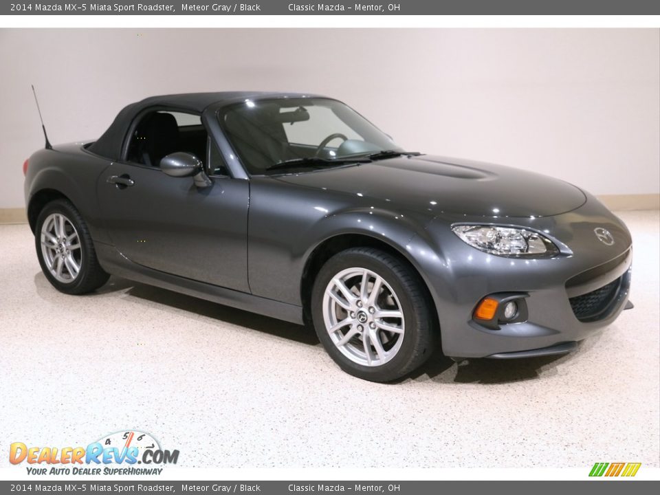 2014 Mazda MX-5 Miata Sport Roadster Meteor Gray / Black Photo #2