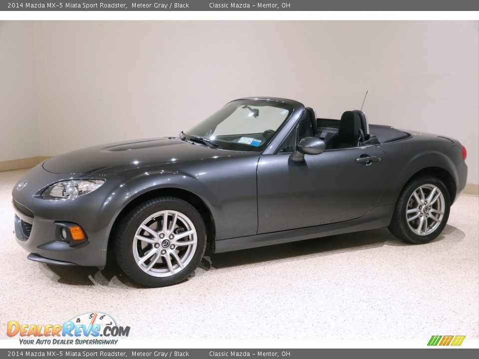 2014 Mazda MX-5 Miata Sport Roadster Meteor Gray / Black Photo #4