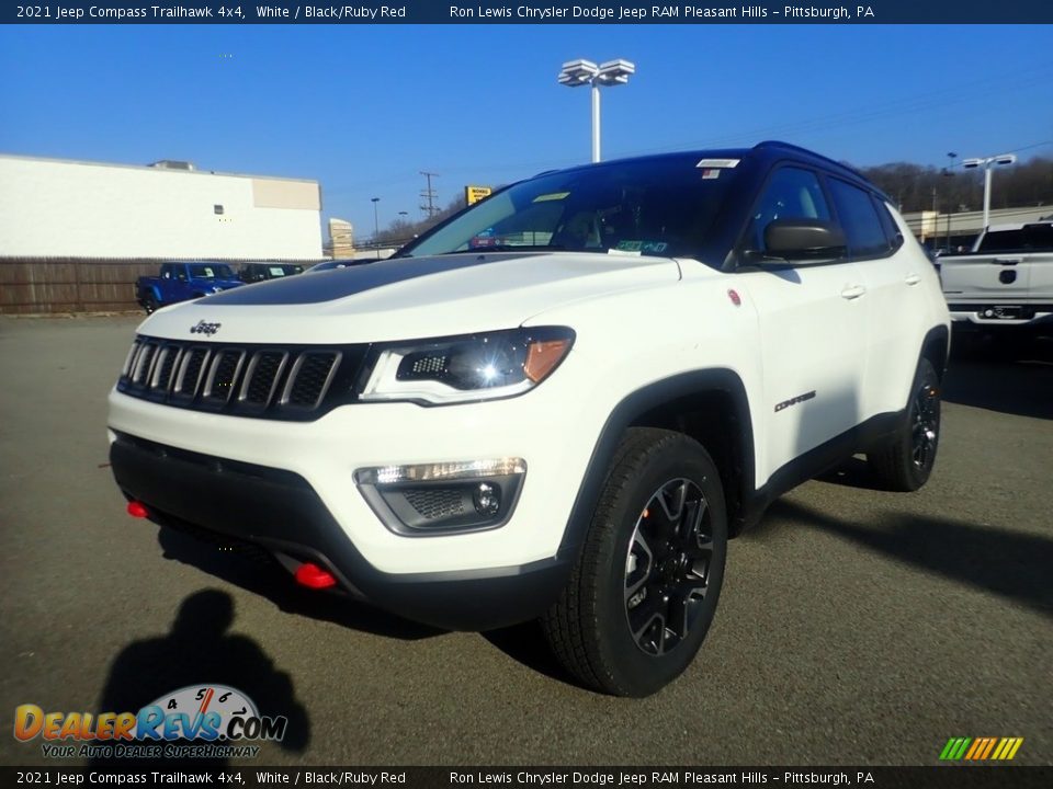 2021 Jeep Compass Trailhawk 4x4 White / Black/Ruby Red Photo #1