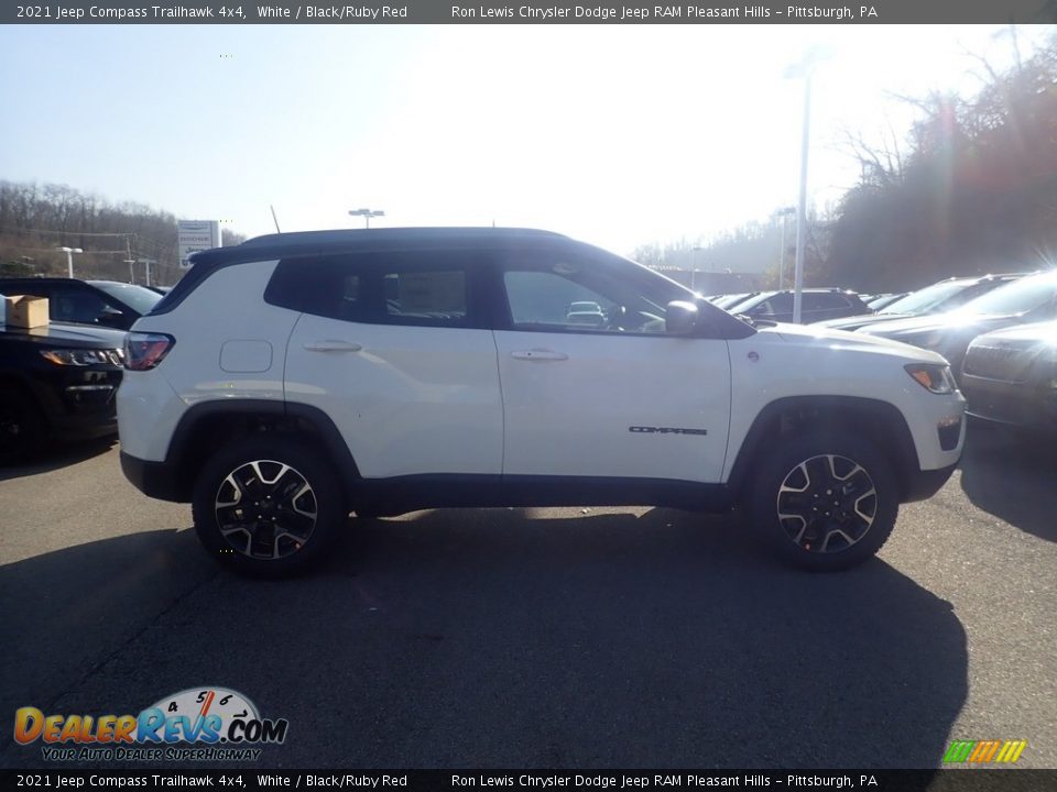 2021 Jeep Compass Trailhawk 4x4 White / Black/Ruby Red Photo #4