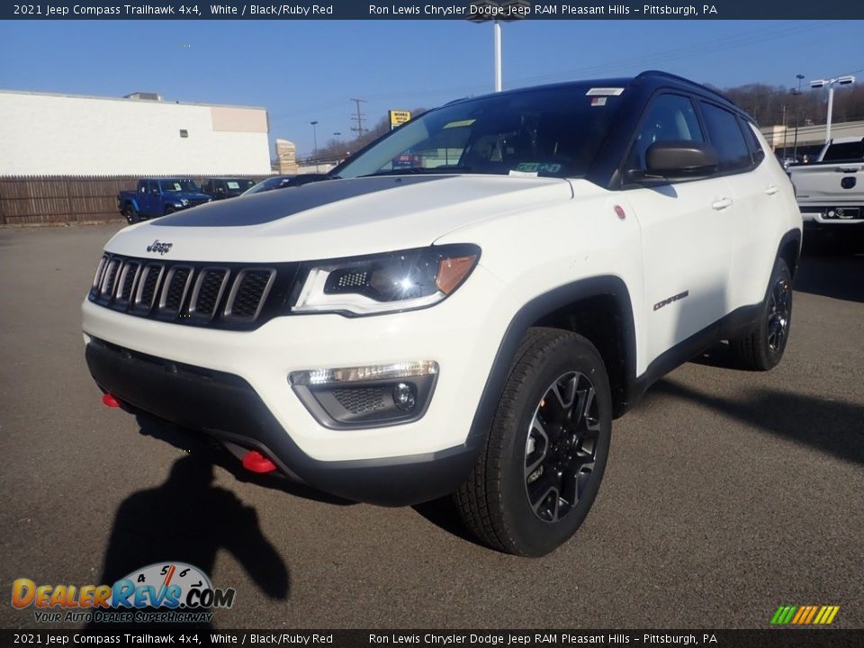 2021 Jeep Compass Trailhawk 4x4 White / Black/Ruby Red Photo #6