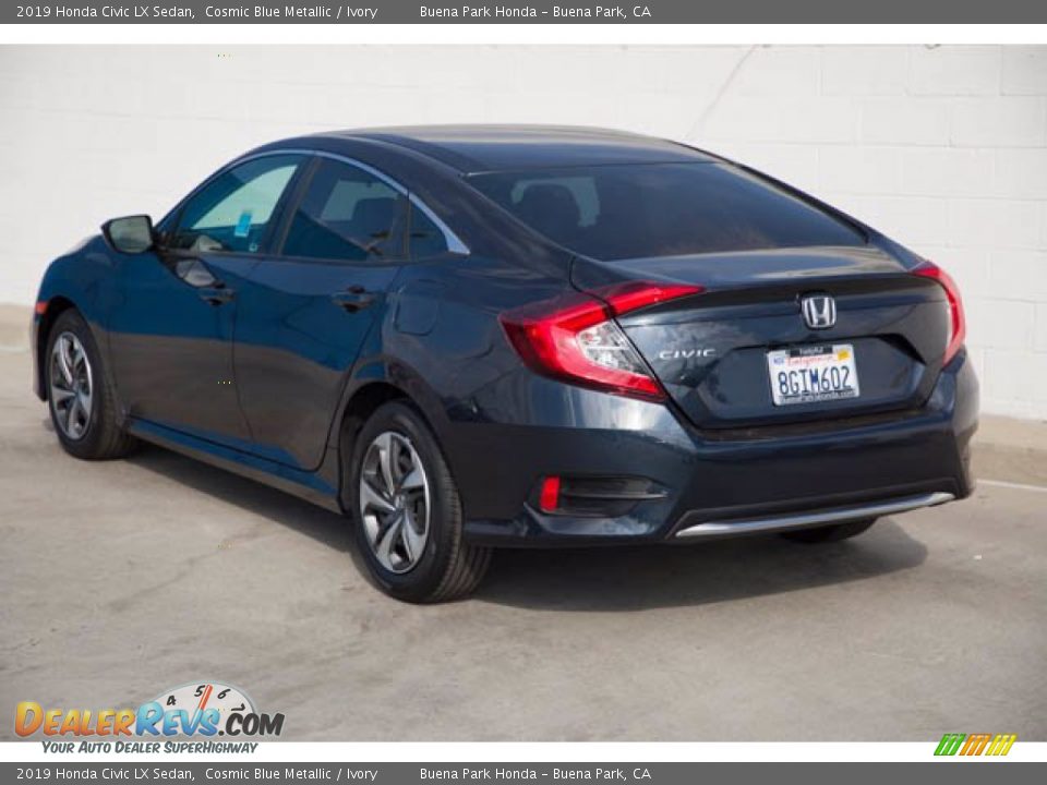 2019 Honda Civic LX Sedan Cosmic Blue Metallic / Ivory Photo #2