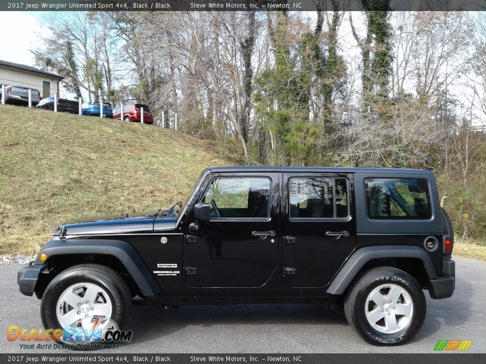 2017 Jeep Wrangler Unlimited Sport 4x4 Black / Black Photo #1