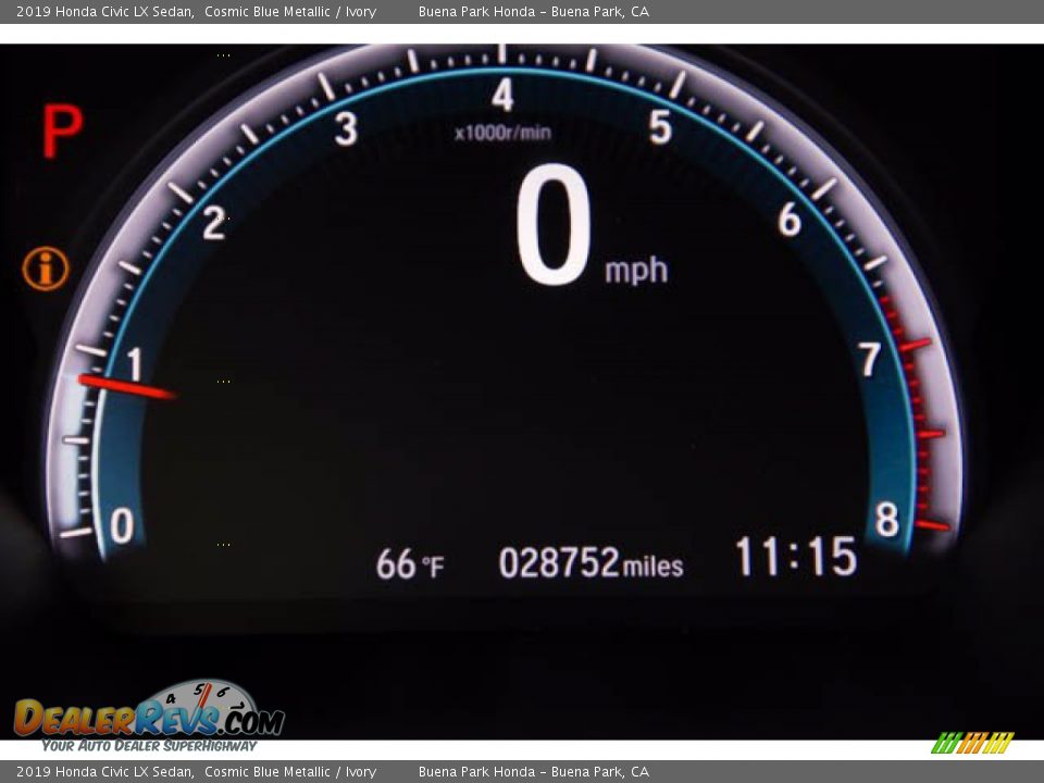 2019 Honda Civic LX Sedan Cosmic Blue Metallic / Ivory Photo #6