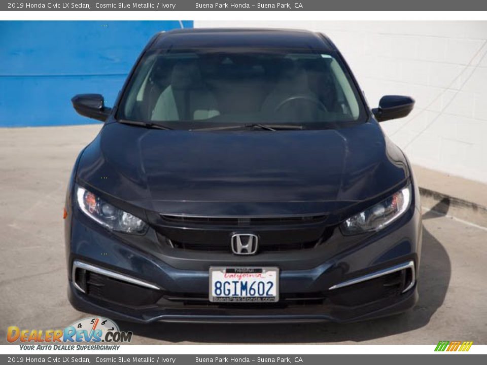 2019 Honda Civic LX Sedan Cosmic Blue Metallic / Ivory Photo #7